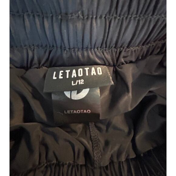 Black Elastic Waist Lightweight Womens Shorts L/12 By Letao Tao - Picture 3 of 4